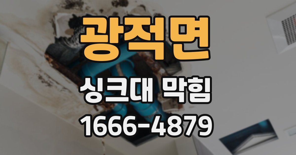 광적면 싱크대 막힘
