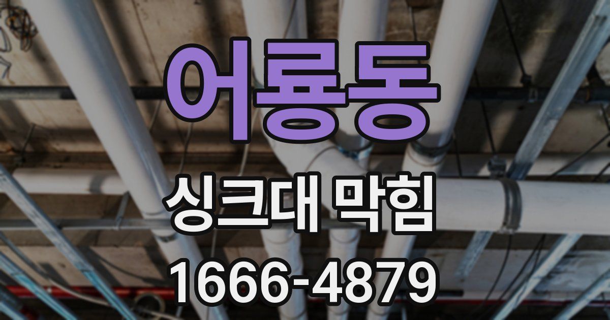 어룡동 싱크대 막힘