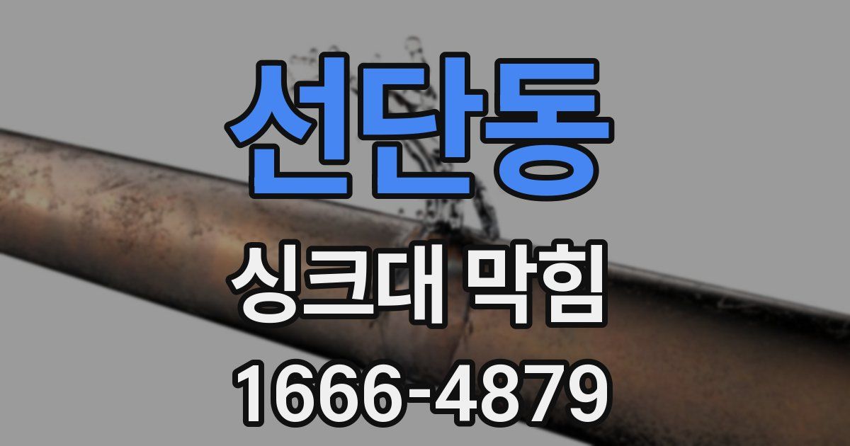 선단동 싱크대 막힘