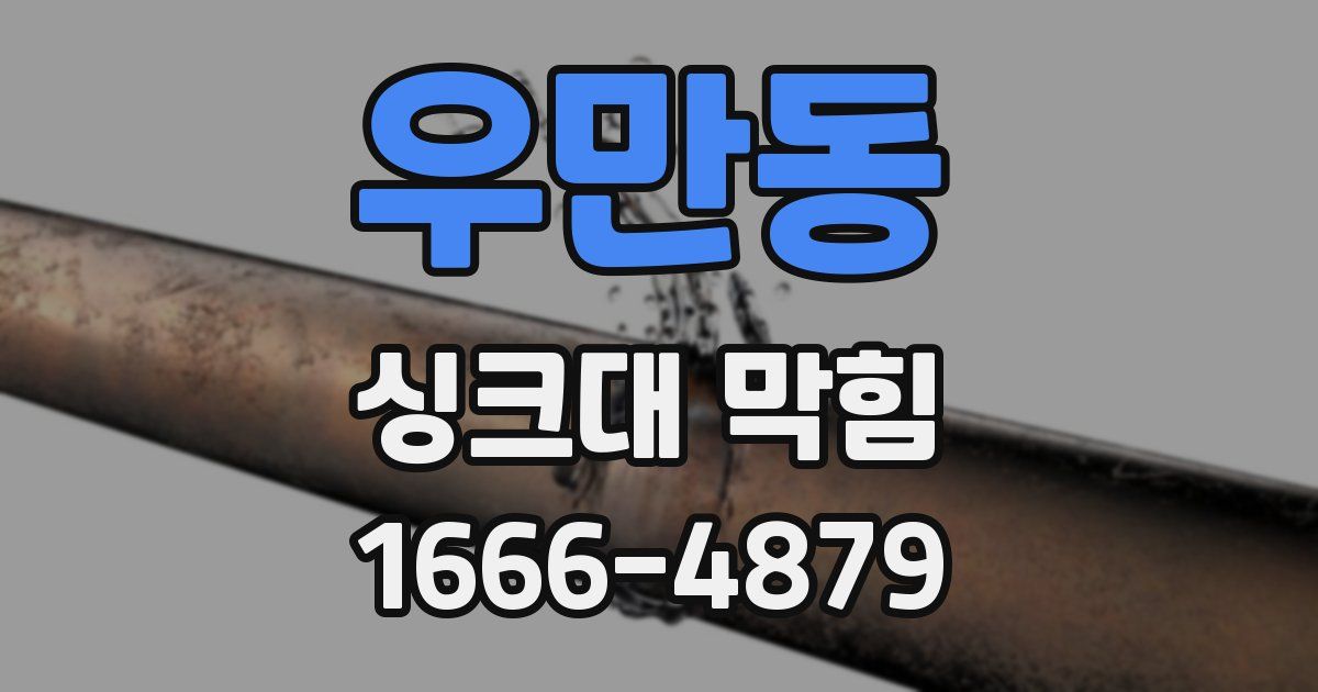 우만동 싱크대 막힘