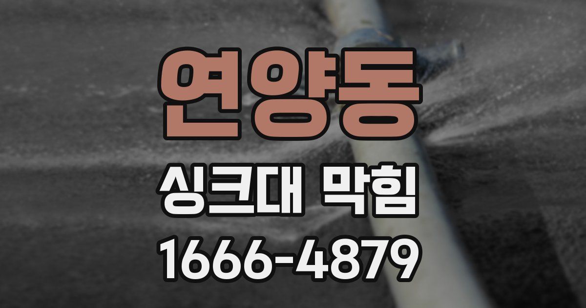 연양동 싱크대 막힘