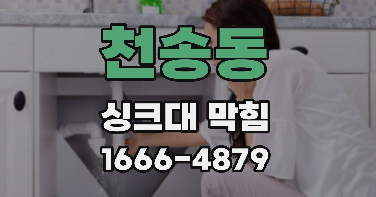 천송동 싱크대 막힘