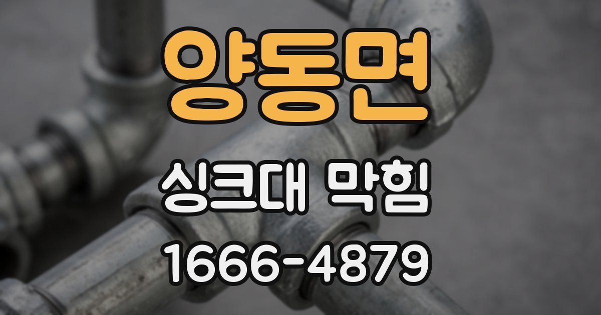 양동면 싱크대 막힘