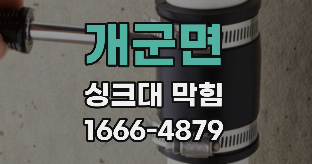 개군면 싱크대 막힘