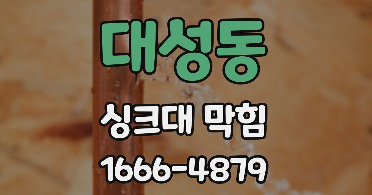 대성동 싱크대 막힘