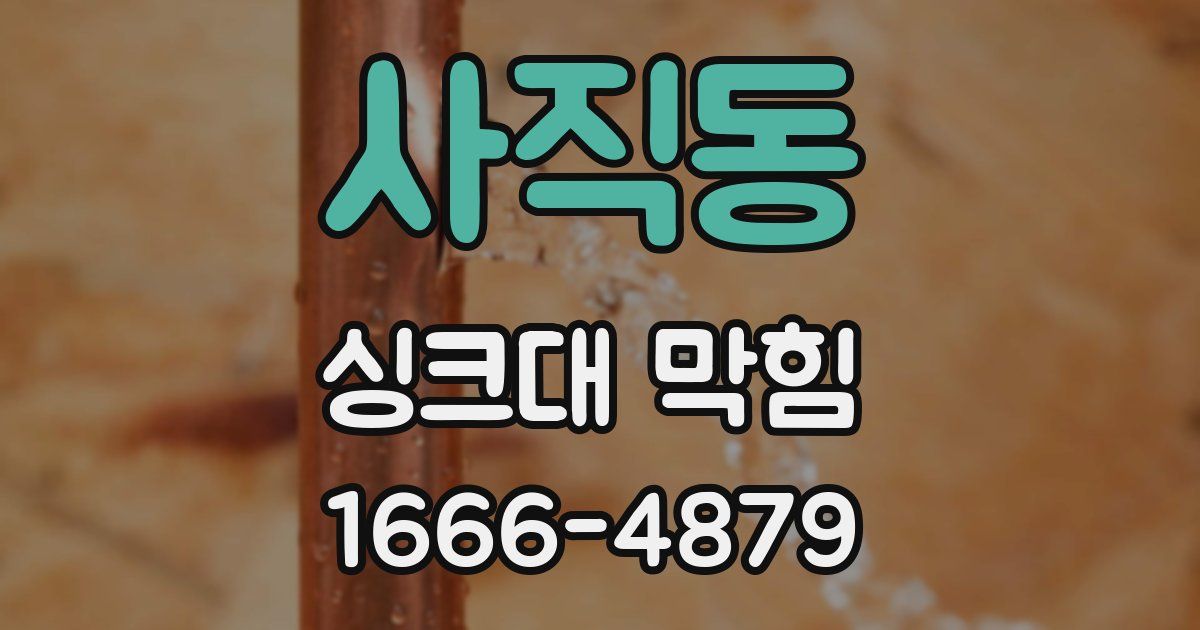 사직동 싱크대 막힘
