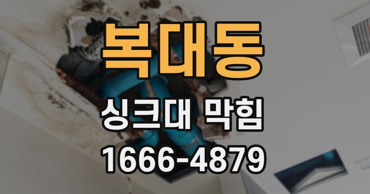 복대동 싱크대 막힘