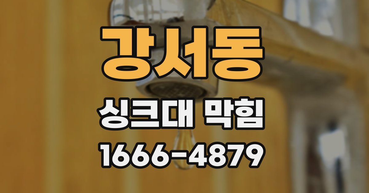 강서동 싱크대 막힘