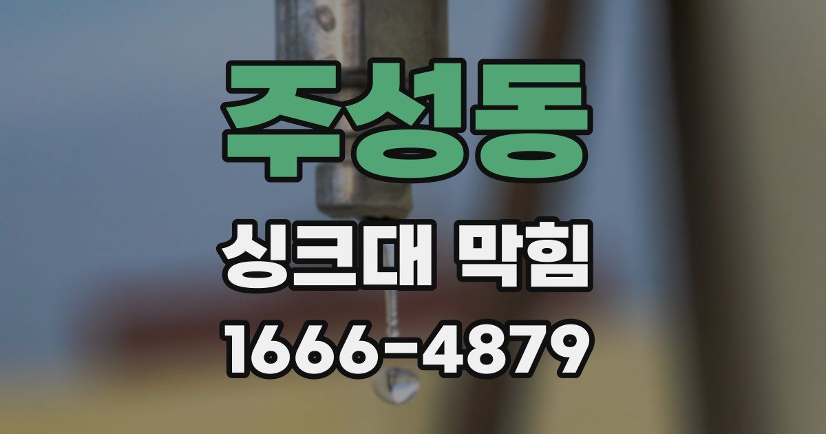 주성동 싱크대 막힘
