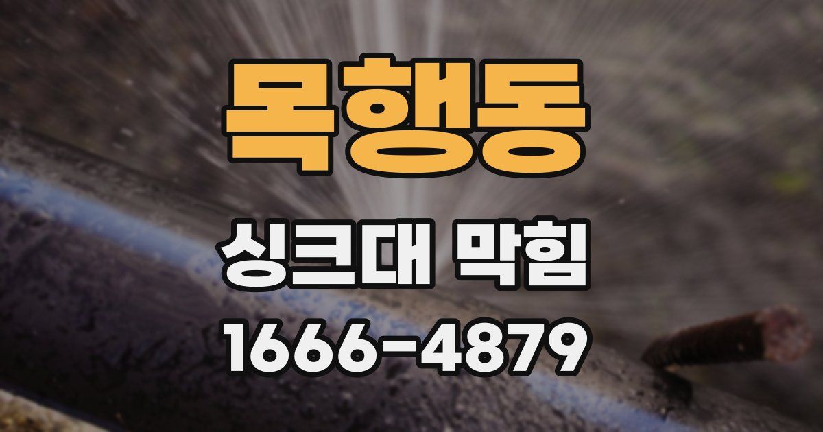 목행동 싱크대 막힘