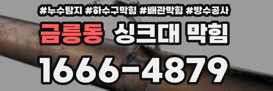 금릉동 싱크대 막힘
