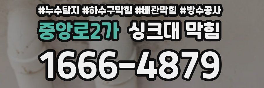 중앙로2가 싱크대 막힘