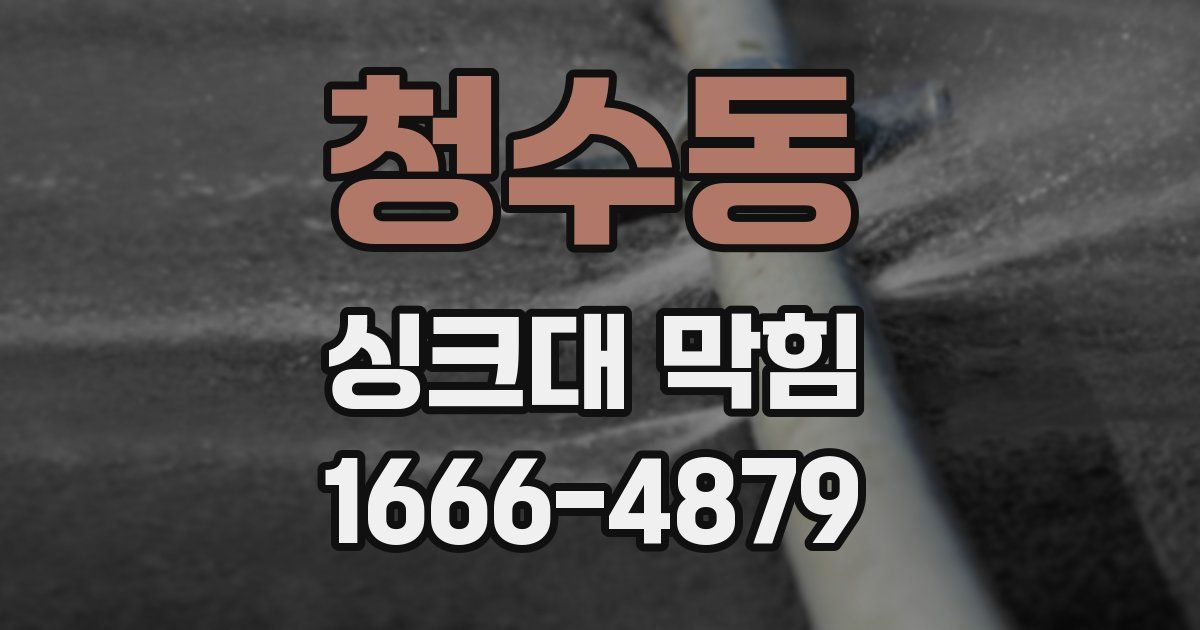 청수동 싱크대 막힘