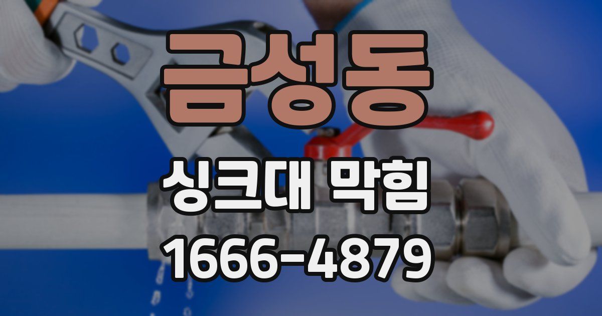 금성동 싱크대 막힘