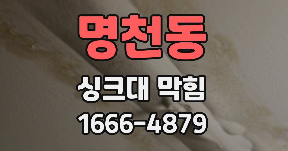 명천동 싱크대 막힘