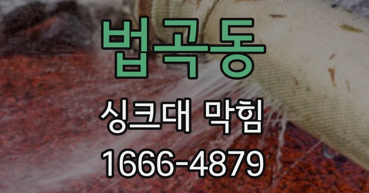 법곡동 싱크대 막힘