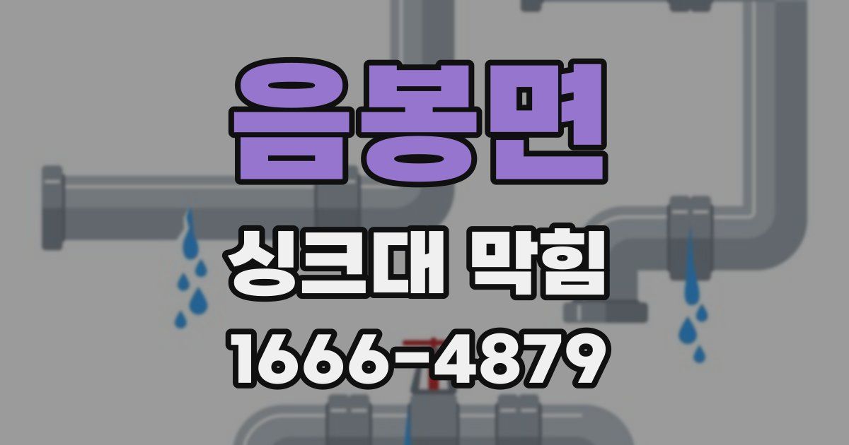 음봉면 싱크대 막힘