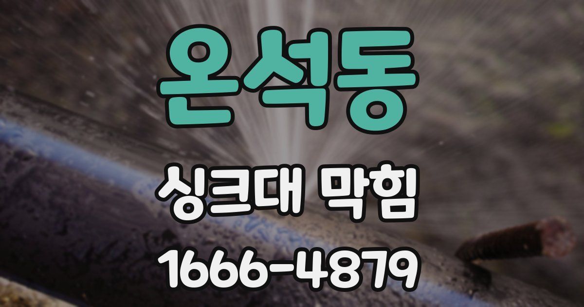 온석동 싱크대 막힘