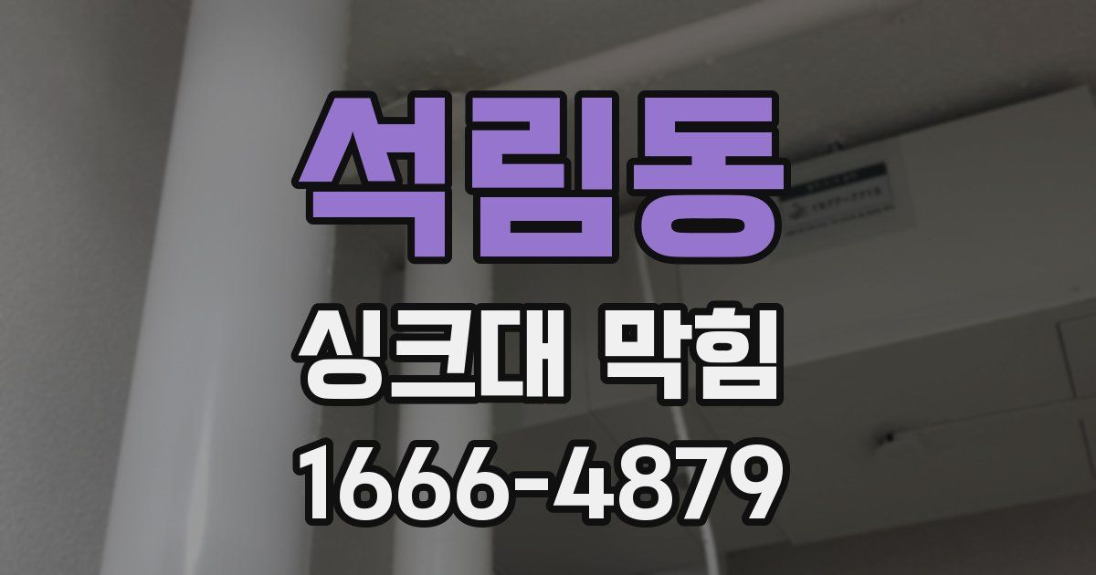 석림동 싱크대 막힘