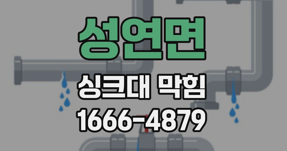 성연면 싱크대 막힘