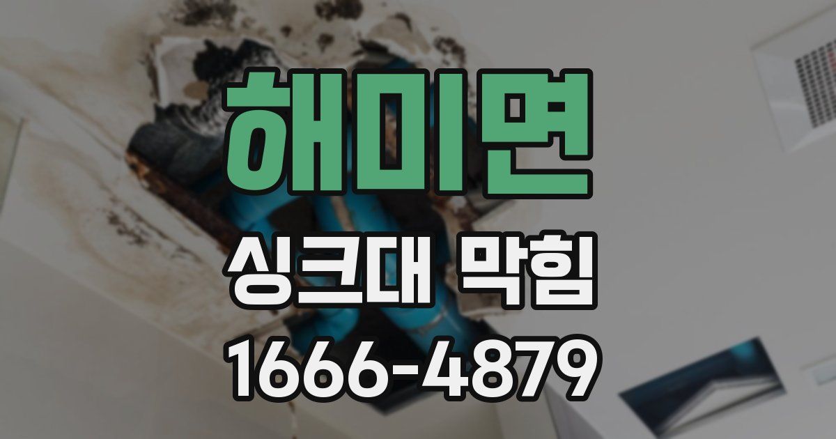 해미면 싱크대 막힘