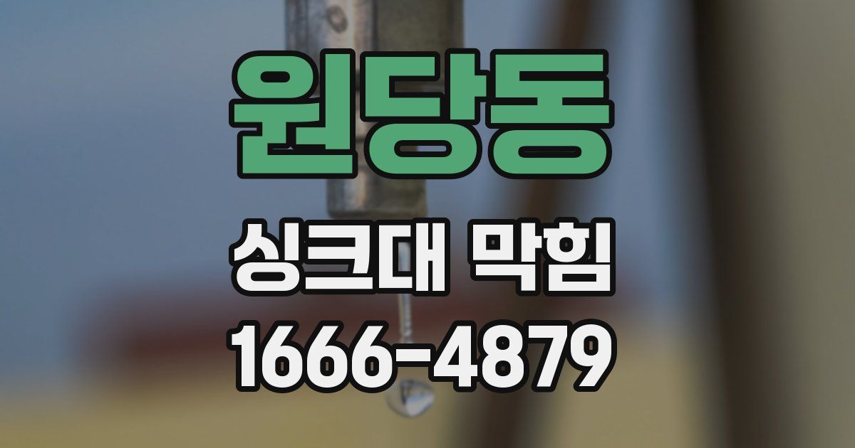 원당동 싱크대 막힘