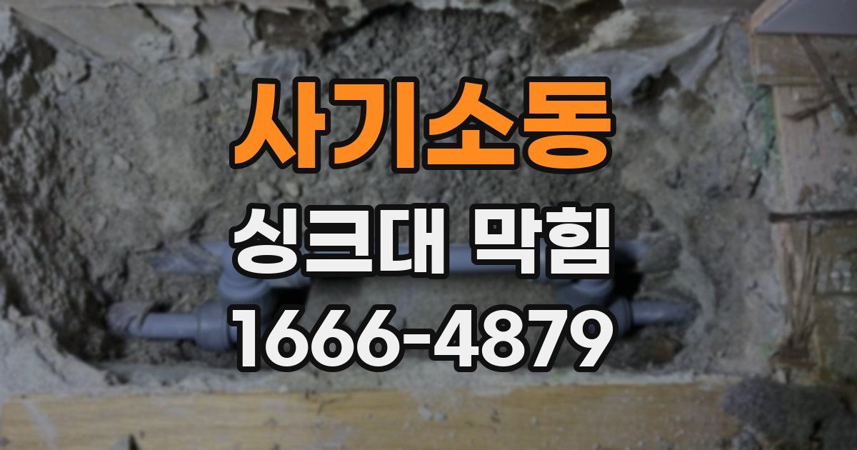 사기소동 싱크대 막힘
