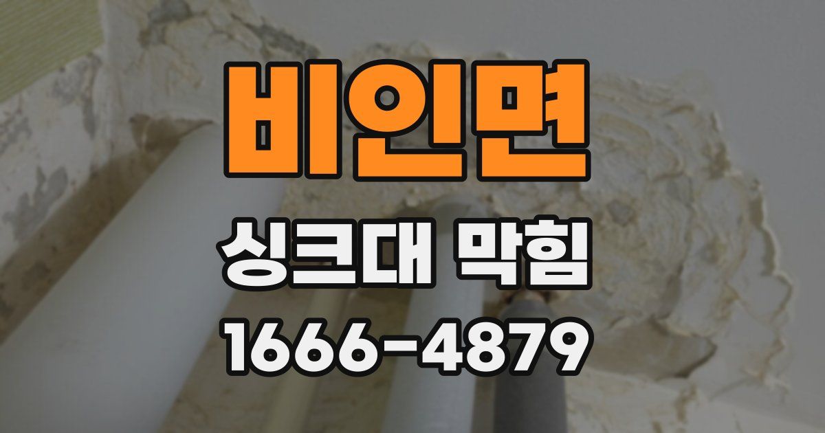 비인면 싱크대 막힘