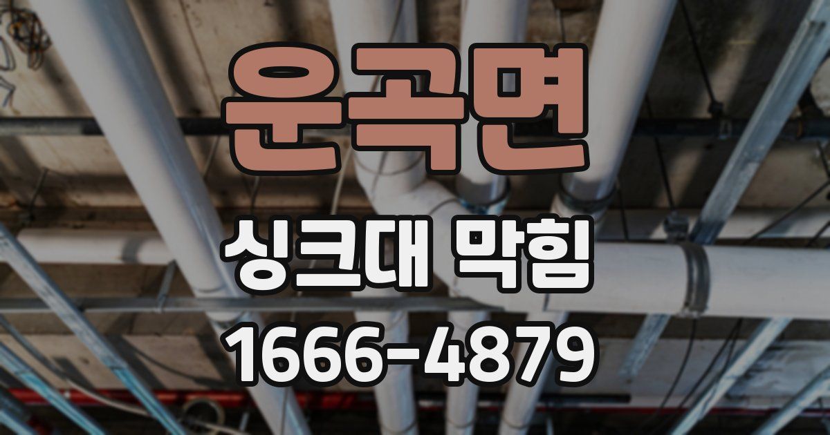 운곡면 싱크대 막힘