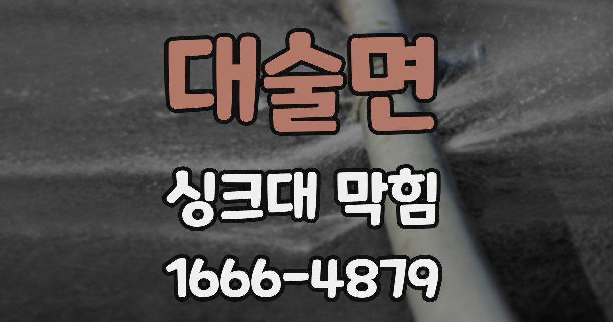 대술면 싱크대 막힘