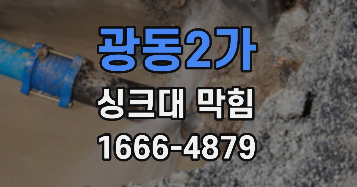 광동2가 싱크대 막힘