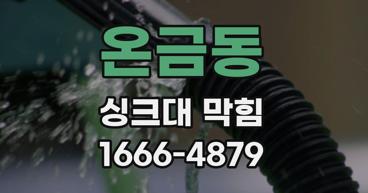 온금동 싱크대 막힘