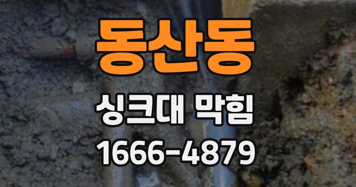 동산동 싱크대 막힘