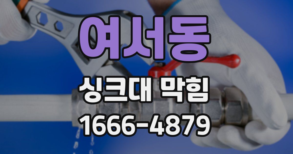 여서동 싱크대 막힘