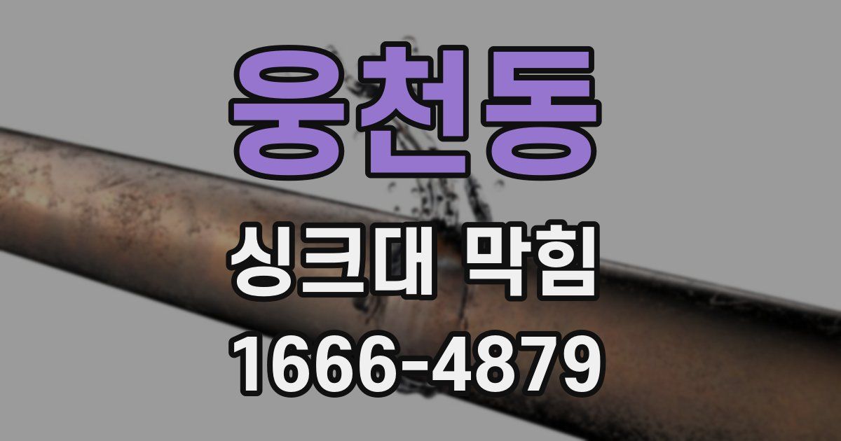 웅천동 싱크대 막힘