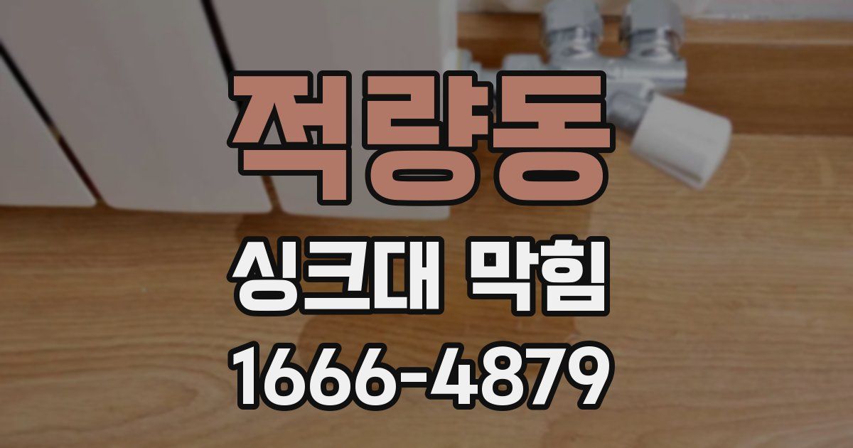 적량동 싱크대 막힘