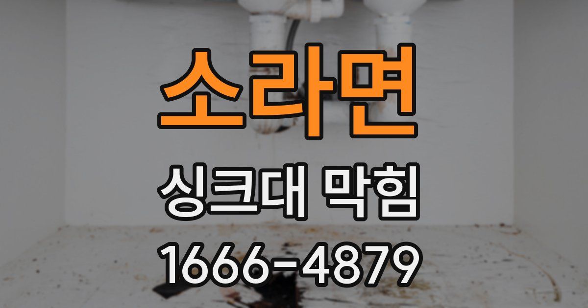 소라면 싱크대 막힘