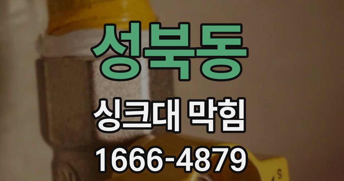 성북동 싱크대 막힘