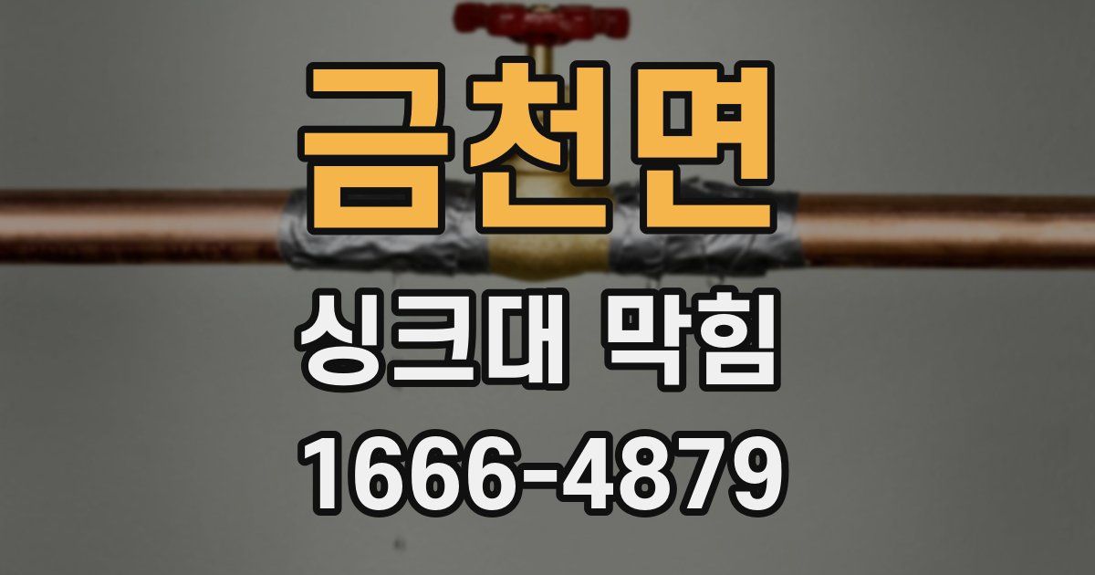 금천면 싱크대 막힘