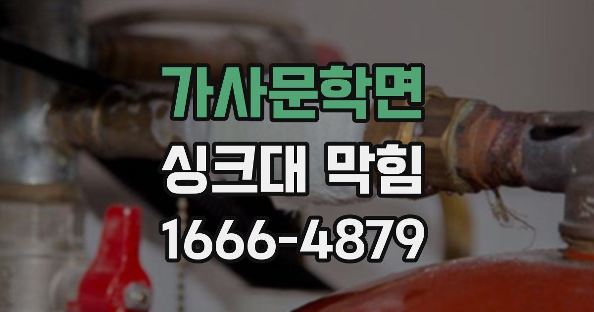 가사문학면 싱크대 막힘