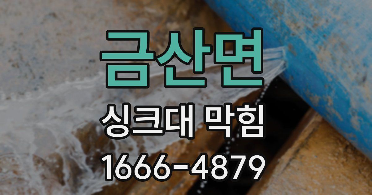 금산면 싱크대 막힘
