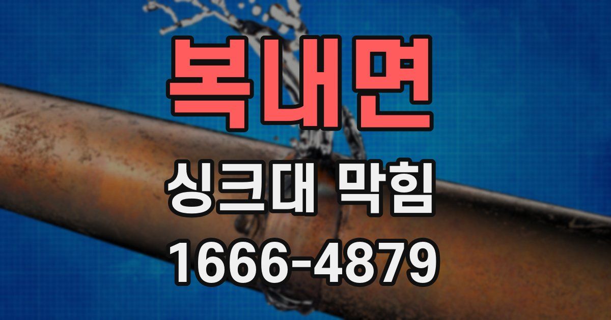 복내면 싱크대 막힘