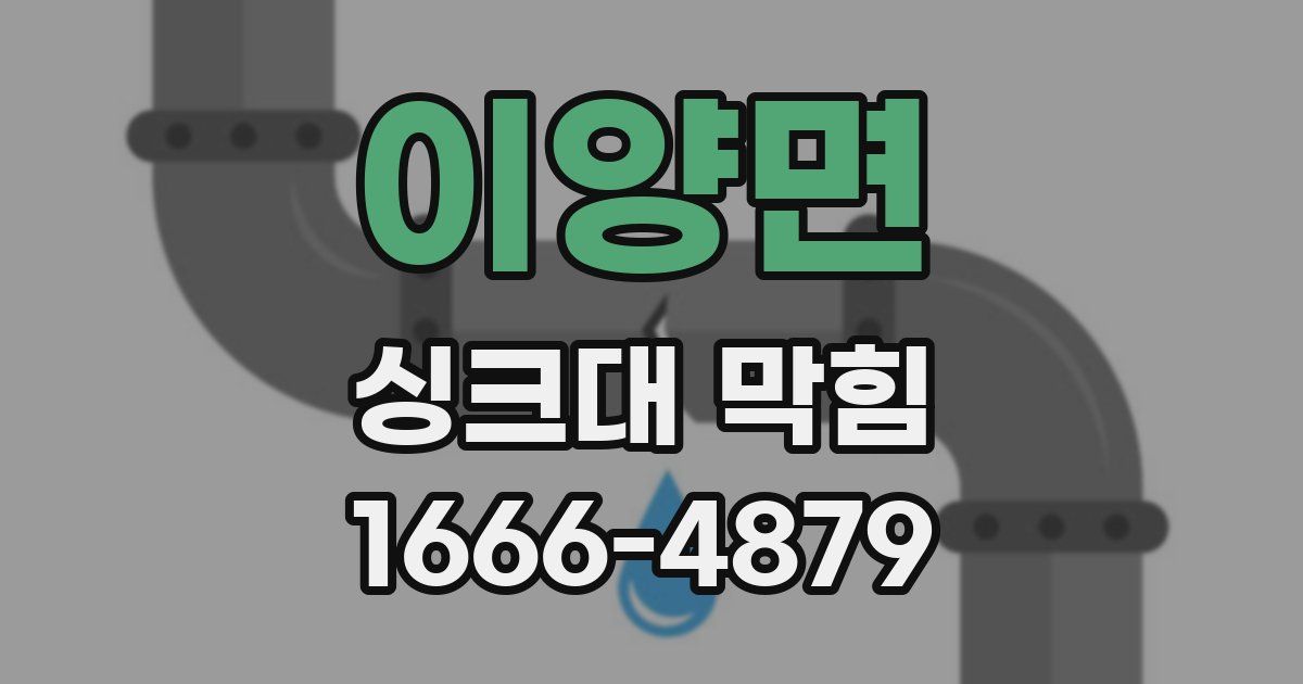 이양면 싱크대 막힘