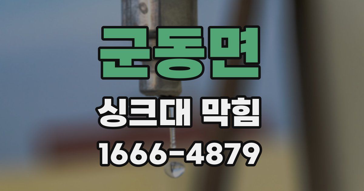 군동면 싱크대 막힘