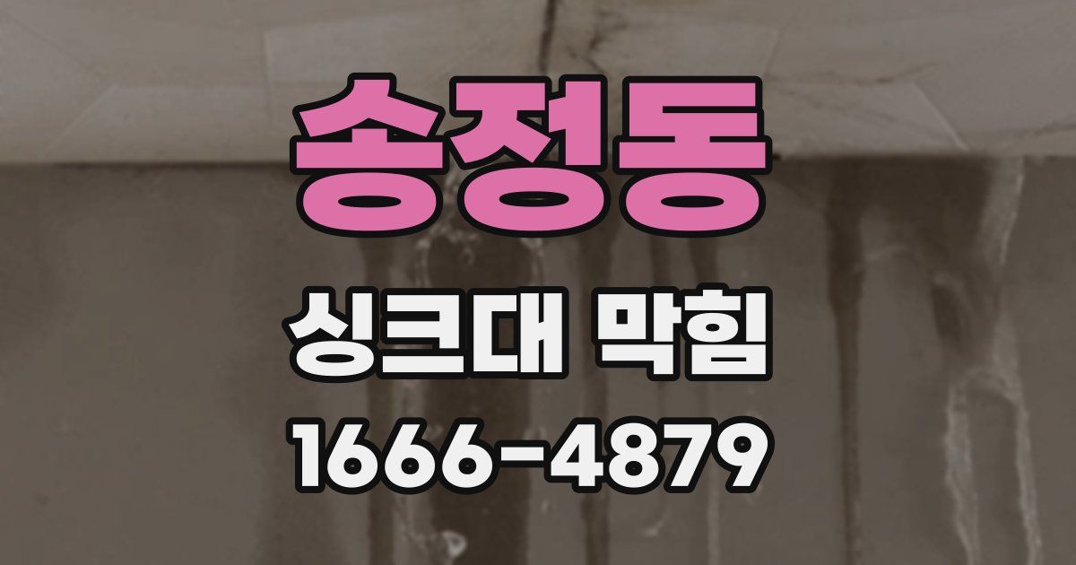 송정동 싱크대 막힘