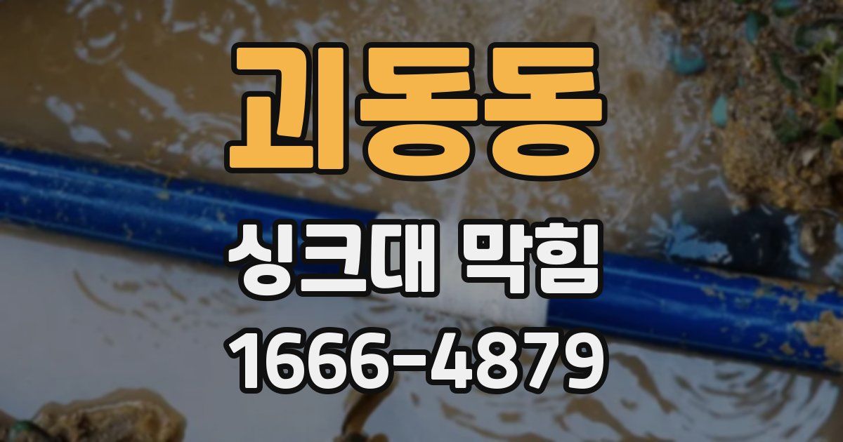 괴동동 싱크대 막힘