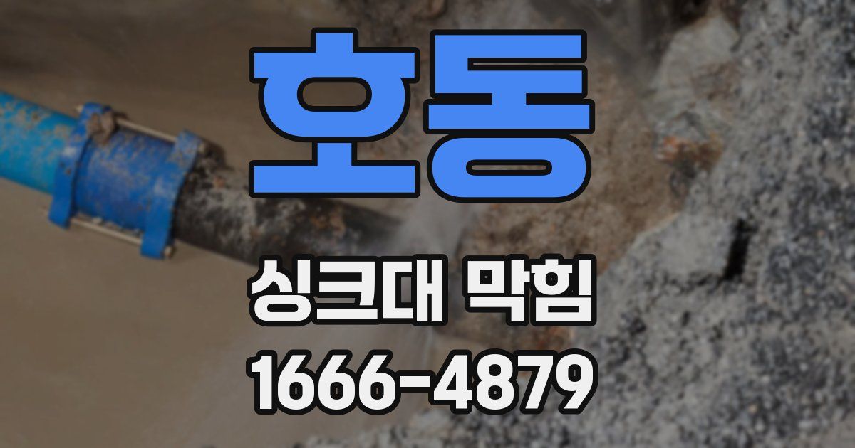 호동 싱크대 막힘