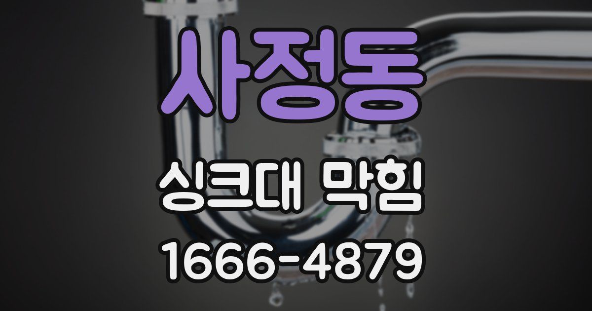 사정동 싱크대 막힘