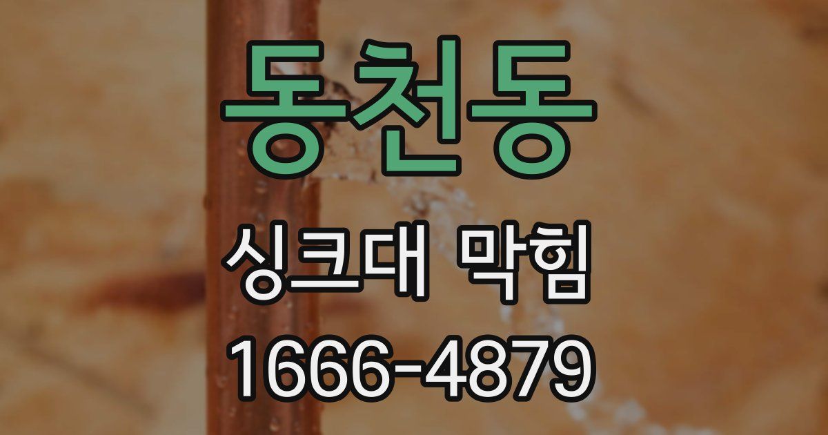 동천동 싱크대 막힘