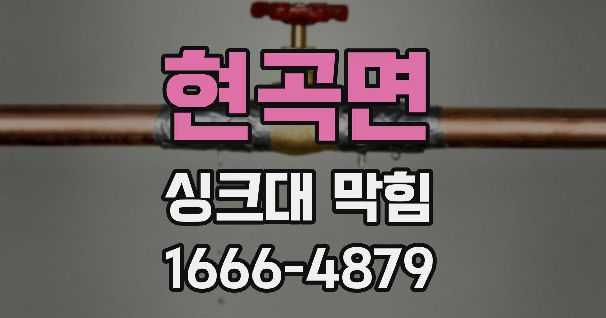 현곡면 싱크대 막힘